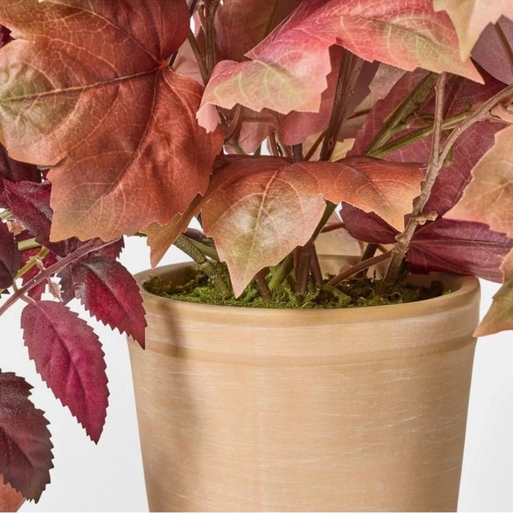 Mixed Fall Artificial Leaf 22” Arrangement in Ceramic Pot by Studio McGee